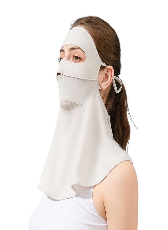 Enignic Face Cover for Sun Protection UPF 50+ UV Neck Protection UV Face Mask Covering Eye UV Face Shield Breathable for Golf, Hiking, Fishing & Outdoors Light Grey - Image 1